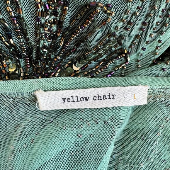 Yellow Chair Beaded Sheer Art Deco Vest - L - Picture 7 of 10